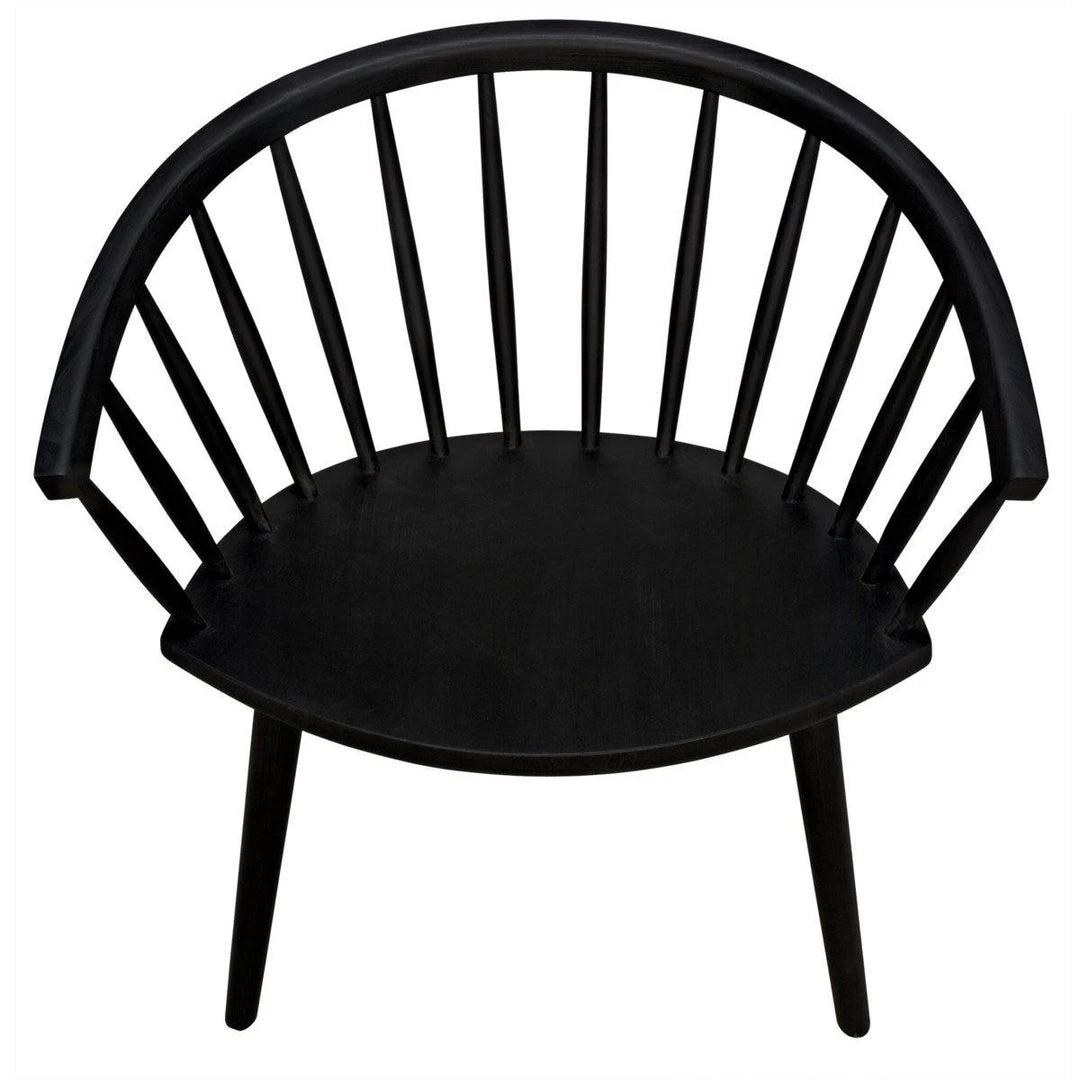 Noir Furniture Pauline Chair, Charcoal Black Chairs