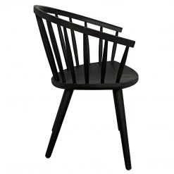 Noir Furniture Pauline Chair, Charcoal Black Chairs