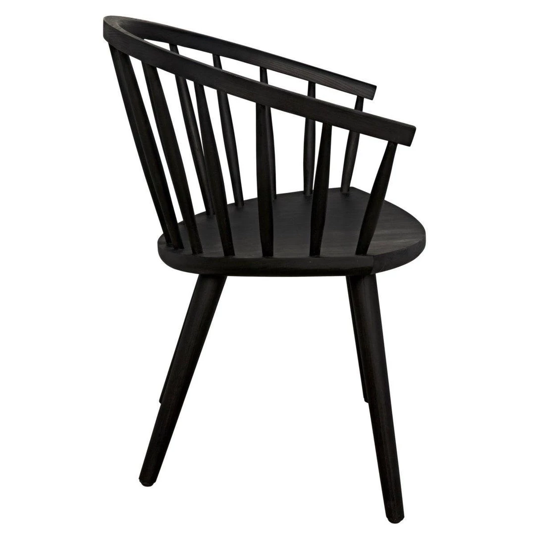 Noir Furniture Pauline Chair, Charcoal Black Chairs