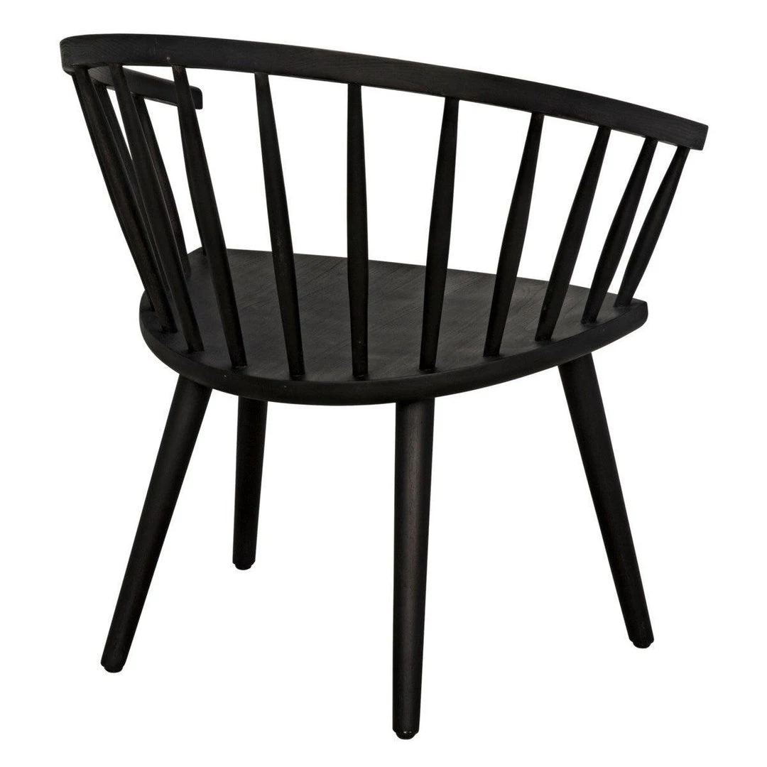 Noir Furniture Pauline Chair, Charcoal Black Chairs