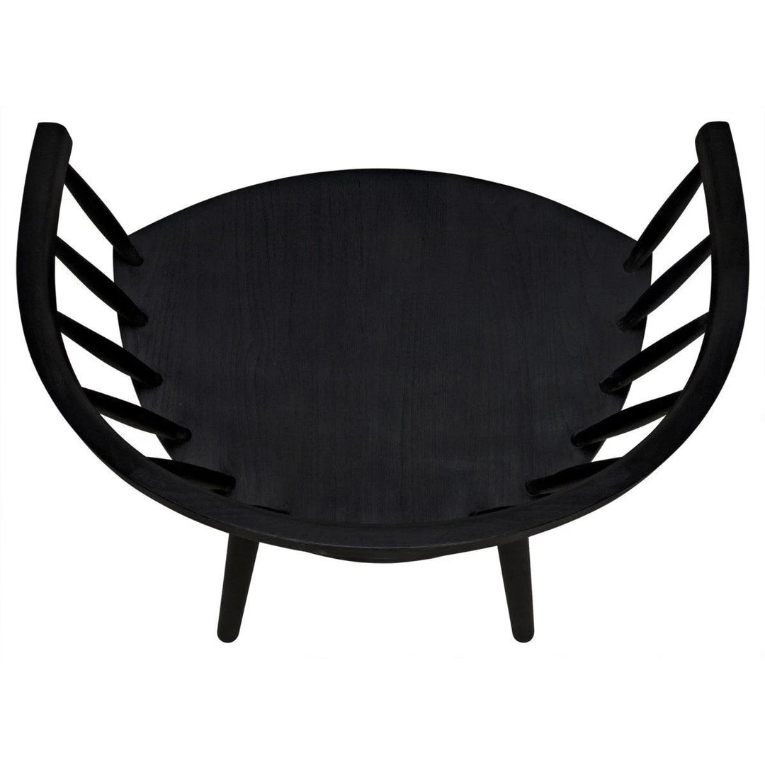 Noir Furniture Pauline Chair, Charcoal Black Chairs