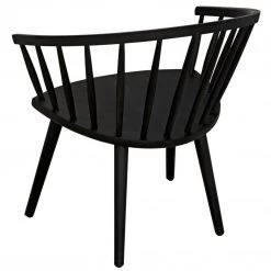 Noir Furniture Pauline Chair, Charcoal Black Chairs