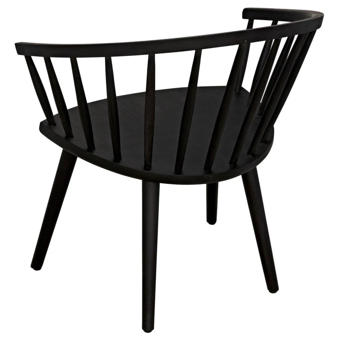 Noir Furniture Pauline Chair, Charcoal Black Chairs