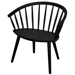 Noir Furniture Pauline Chair, Charcoal Black Chairs