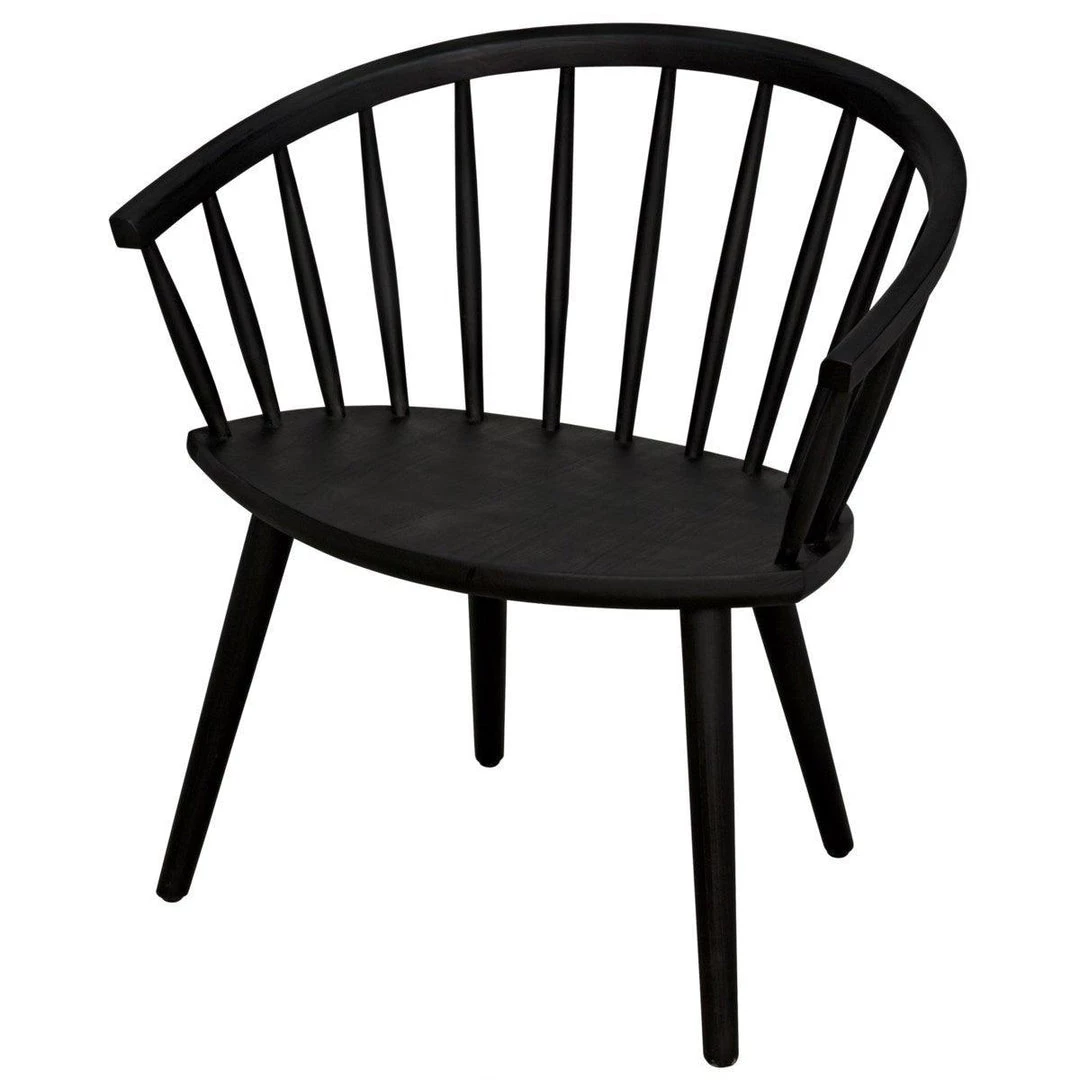 Noir Furniture Pauline Chair, Charcoal Black Chairs