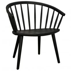 Noir Furniture Pauline Chair, Charcoal Black Chairs