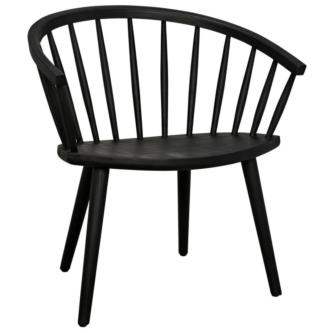 Noir Furniture Pauline Chair, Charcoal Black Chairs