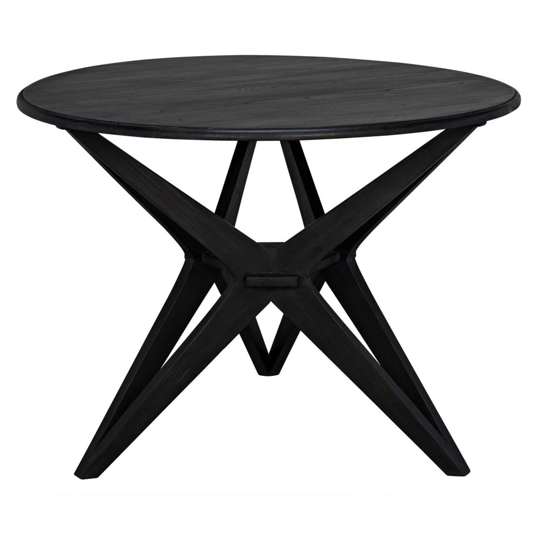 Noir Furniture Victor Dining Table, Charcoal Black