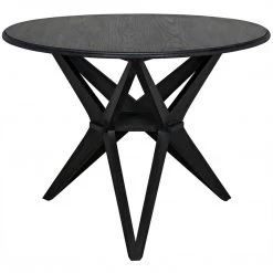 Noir Furniture Victor Dining Table, Charcoal Black
