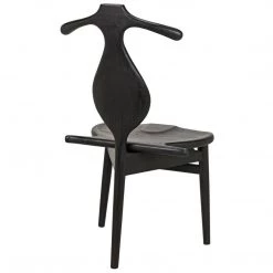 Dining Chairs Noir Furniture Figaro Chair With Jewelry Box, Charcoal Black