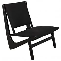 Noir Furniture Boomerang Chair, Charcoal Black