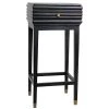 Noir Furniture Kitame Side Table With Drawer, Charcoal Black Accent Tables