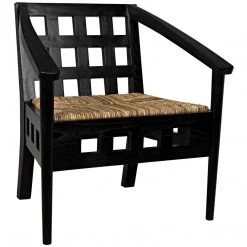 Noir Furniture Humboldt Chair, Charcoal Black Chairs