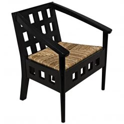 Noir Furniture Humboldt Chair, Charcoal Black Chairs
