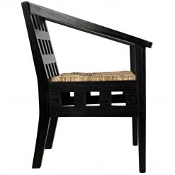 Noir Furniture Humboldt Chair, Charcoal Black Chairs
