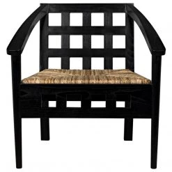 Noir Furniture Humboldt Chair, Charcoal Black Chairs