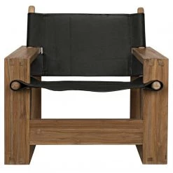 Chairs Noir Furniture Agamemnon Chair, Teak And Leather