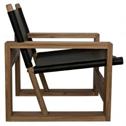 Chairs Noir Furniture Agamemnon Chair, Teak And Leather