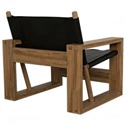 Chairs Noir Furniture Agamemnon Chair, Teak And Leather