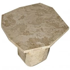 Noir Furniture Polyhedron Side Table, White Marble