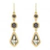Anna Beck Jewelry Anna Beck Grey Sapphire & Pyrite Kite Triple Drop Earrings - Gold