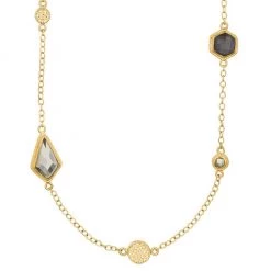 Anna Beck Jewelry Anna Beck Grey Sapphire And Pyrite Multi Disc Necklace