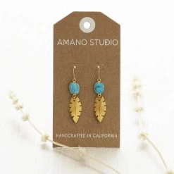 Amano Studio Palm Leaves Turquoise Earring Jewelry