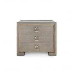 Bungalow 5 - BLAKE 3-DRAWER SIDE TABLE, TAUPE GRAY