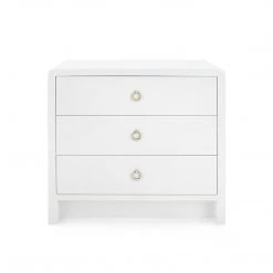 Bungalow 5 - Bryant 3-drawer Side Table, White Linen Accent Tables