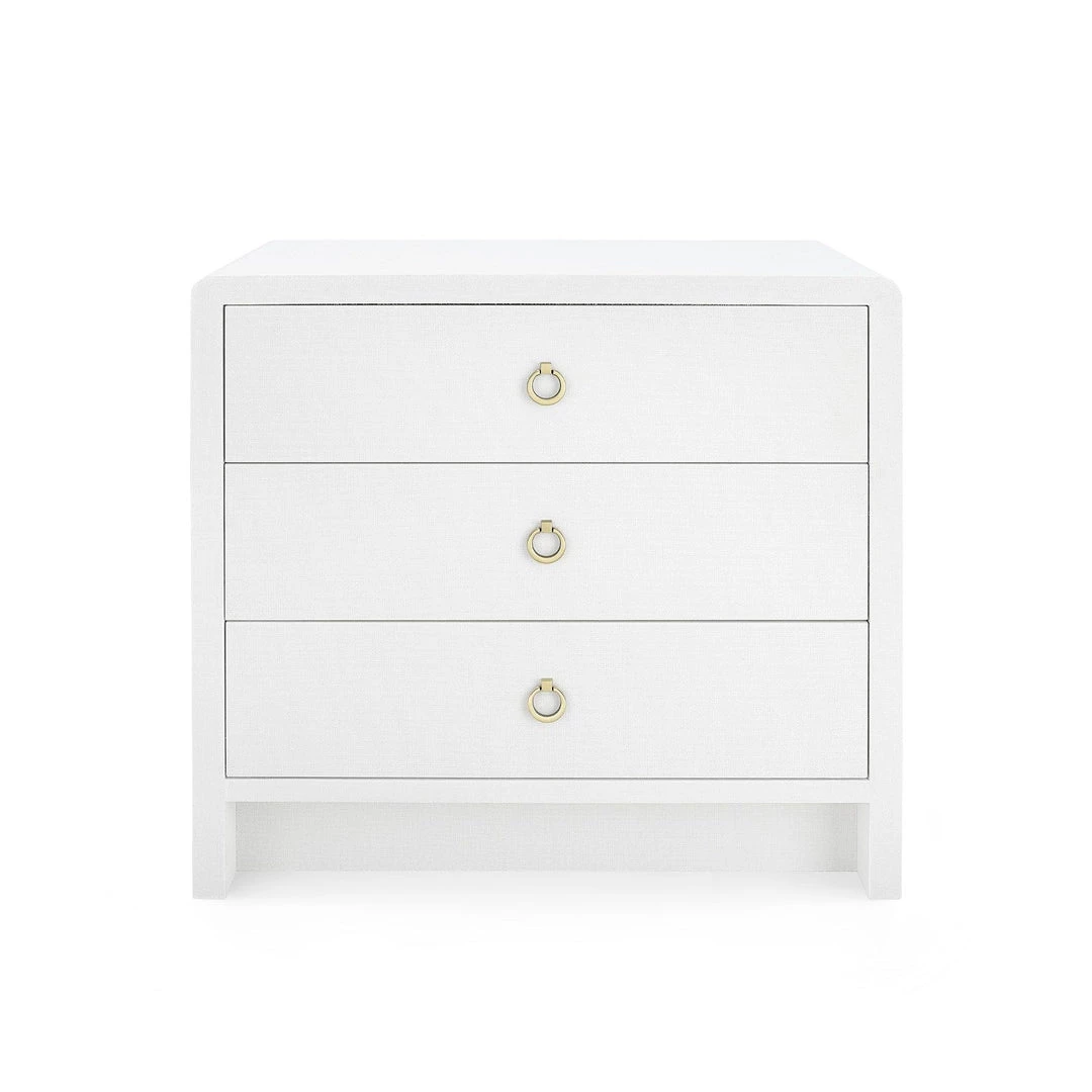 Bungalow 5 - Bryant 3-drawer Side Table, White Linen Accent Tables