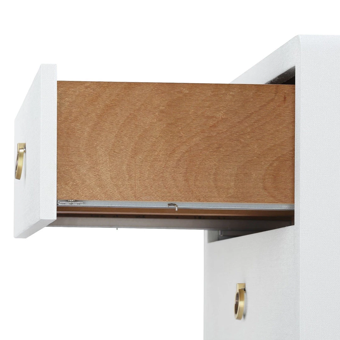 Bungalow 5 - Bryant 3-drawer Side Table, White Linen Accent Tables