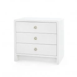 Bungalow 5 - Bryant 3-drawer Side Table, White Linen Accent Tables