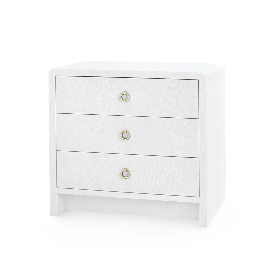 Bungalow 5 - Bryant 3-drawer Side Table, White Linen Accent Tables