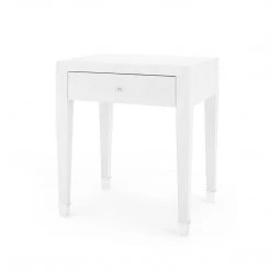Bungalow 5 - Claudette 1-drawer Side Table, White And Nickel