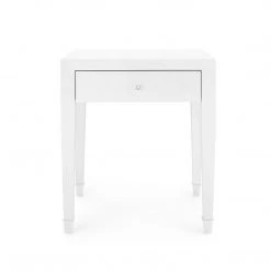 Bungalow 5 - Claudette 1-drawer Side Table, White And Nickel