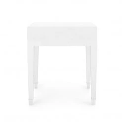 Bungalow 5 - Claudette 1-drawer Side Table, White And Nickel