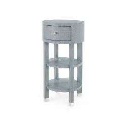 Bungalow 5 - Claudette 1-drawer Round Side Table, Gray And Nickel