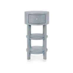Bungalow 5 - Claudette 1-drawer Round Side Table, Gray And Nickel