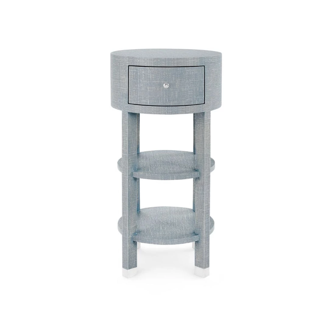 Bungalow 5 - Claudette 1-drawer Round Side Table, Gray And Nickel