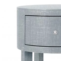 Bungalow 5 - Claudette 1-drawer Round Side Table, Gray And Nickel
