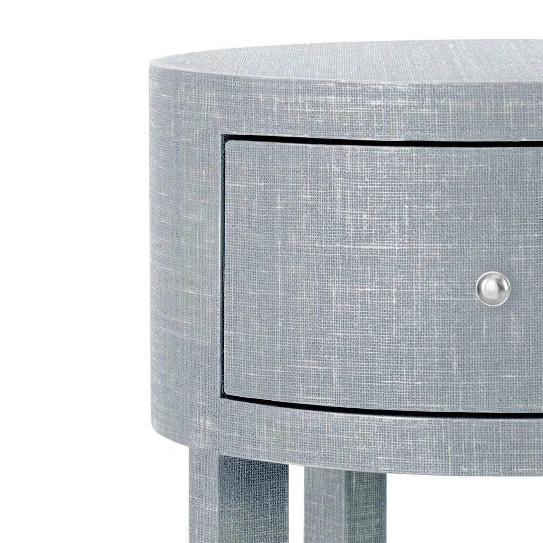 Bungalow 5 - Claudette 1-drawer Round Side Table, Gray And Nickel