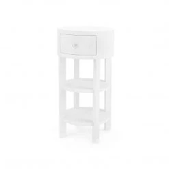 Bungalow 5 - Claudette 1-drawer Round Side Table, White And Nickel