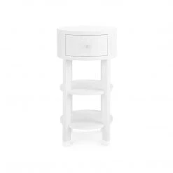 Bungalow 5 - Claudette 1-drawer Round Side Table, White And Nickel