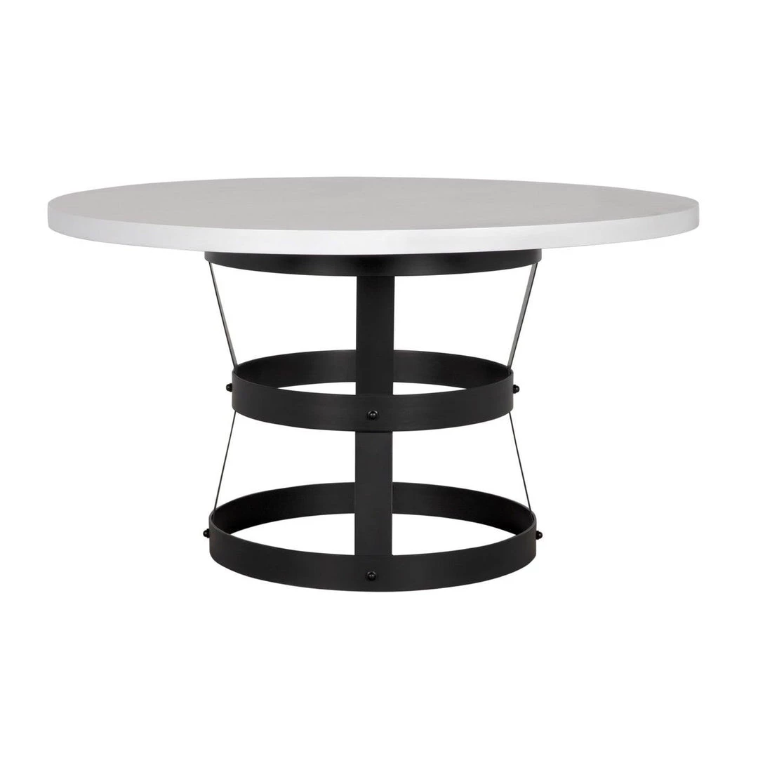 CFC Furniture Basket Dining Table (60"), Oak With Steel Base