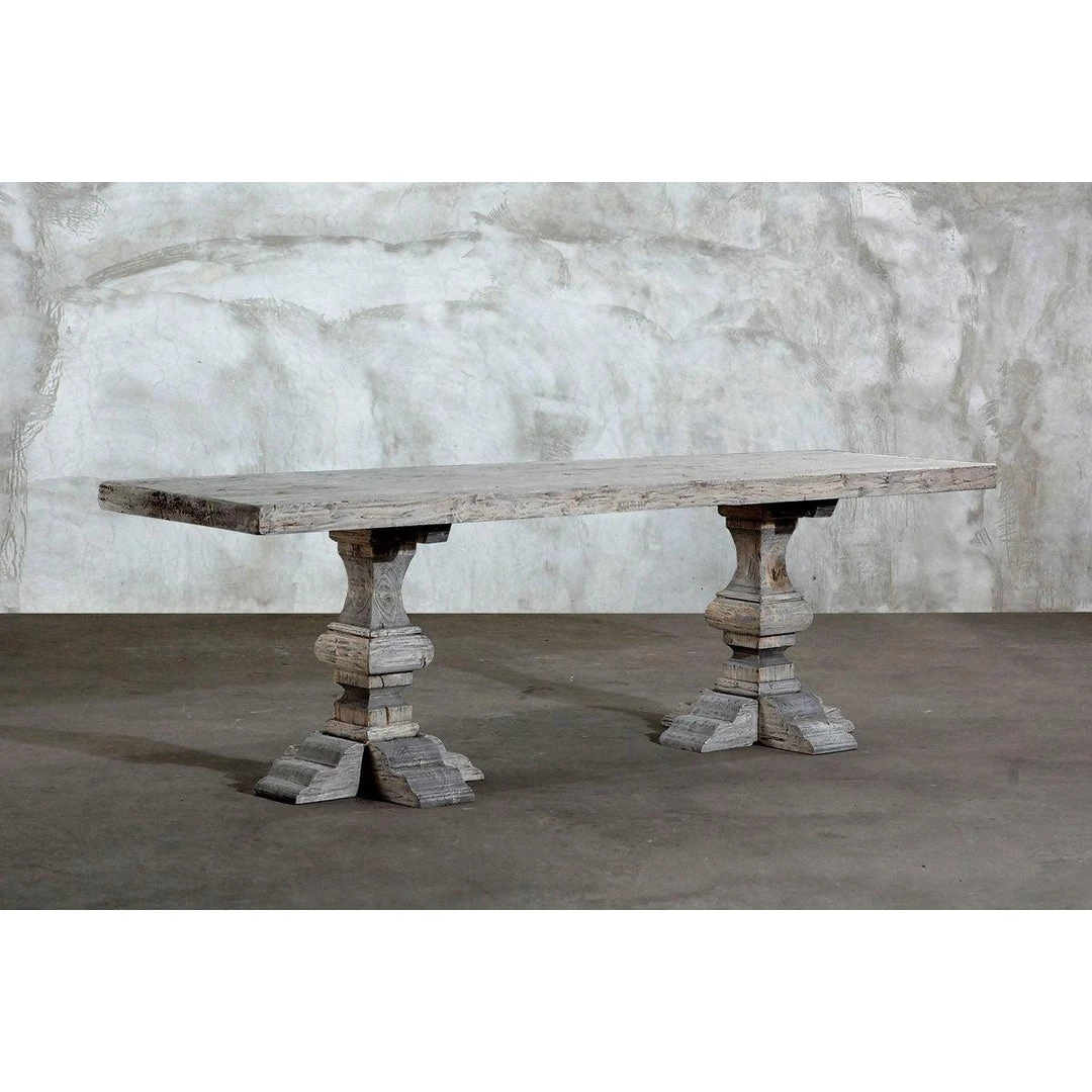 Organic Restoration Reclaimed Elm Console - Pedestal Legs