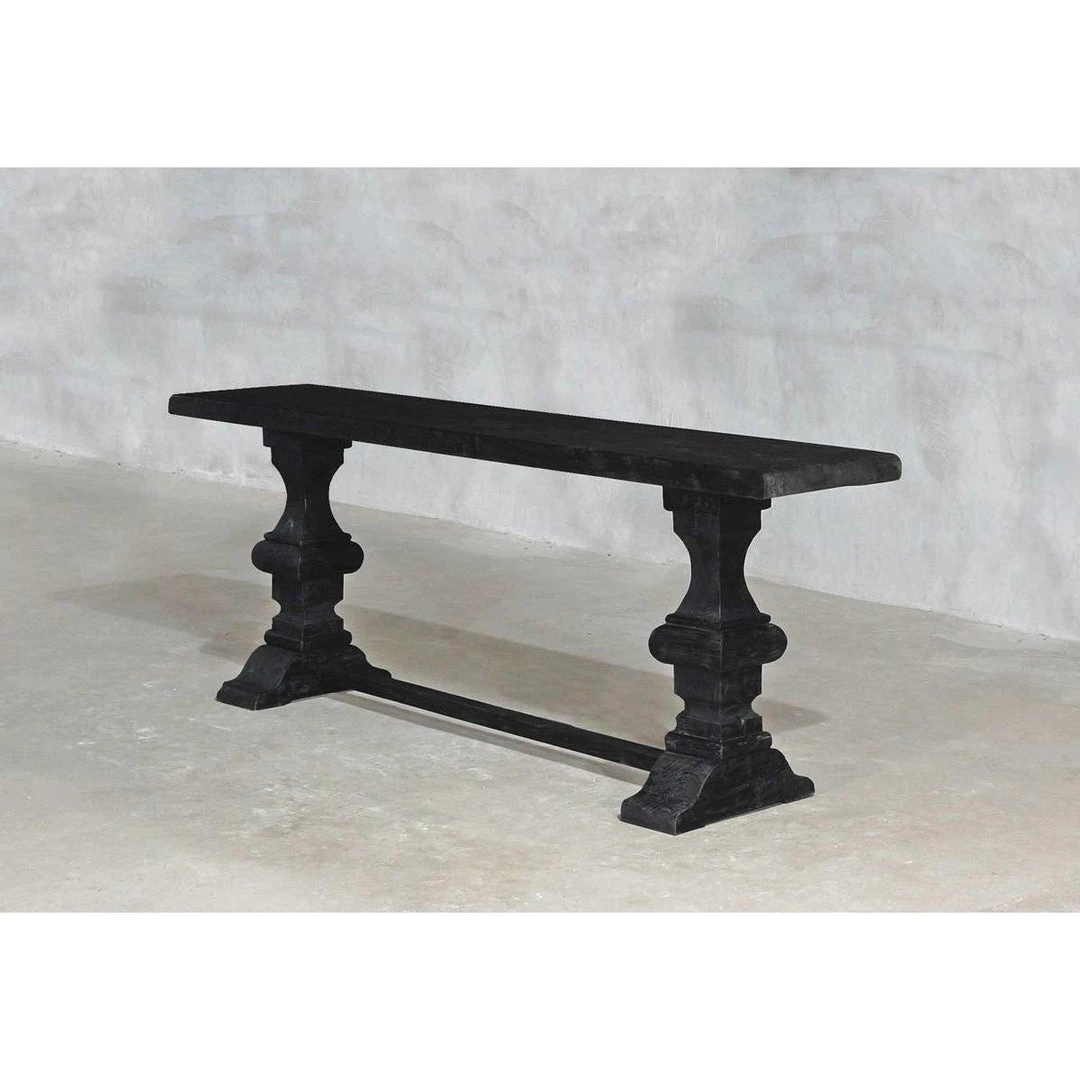 Organic Restoration Reclaimed Elm Console - Rail Legs W/ Center Beam