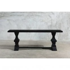 Organic Restoration Reclaimed Elm Console - Rail Legs W/ Center Beam