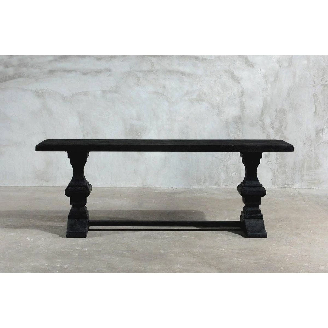 Organic Restoration Reclaimed Elm Console - Rail Legs W/ Center Beam