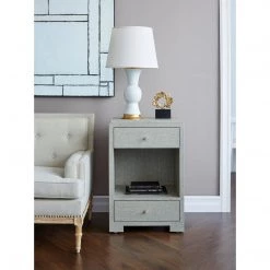 Bungalow 5 - Fedor 2-Drawer Side Table, Moss Gray Tweed