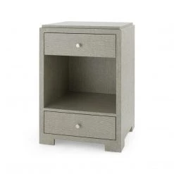 Bungalow 5 - Fedor 2-Drawer Side Table, Moss Gray Tweed